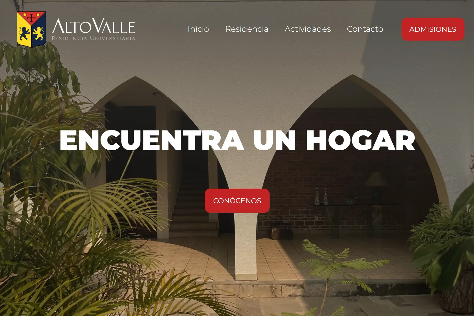 Alto Valle website, university hall of residence in Guadalajara