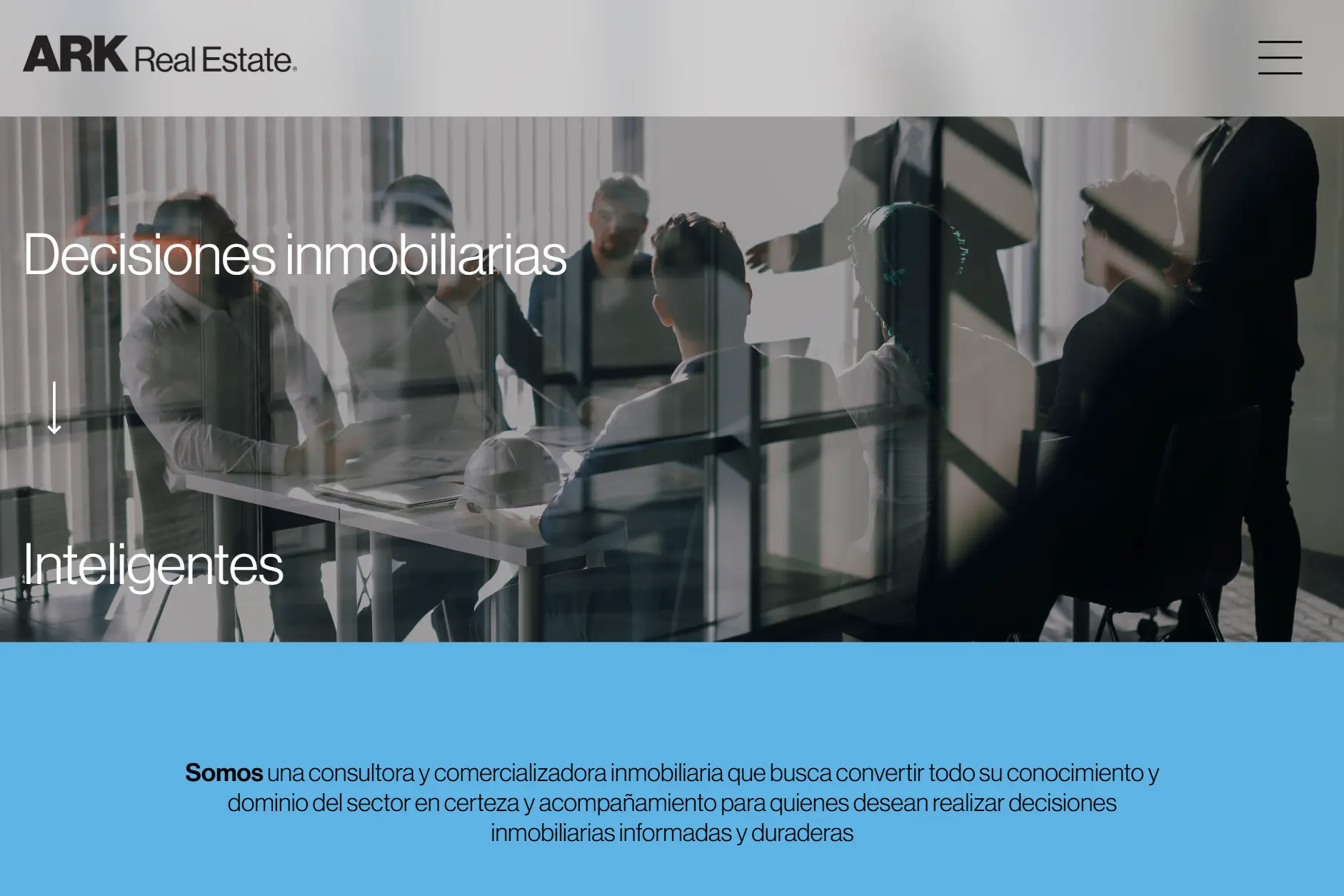 ARK Real Estate website, real estate consultancy